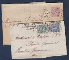 Lot De 2 Lettres Affranchies à 30c - 1877-1920: Semi-Moderne