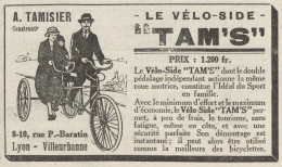 Le Vélo-Side TAM - Pubblicità D'epoca - 1925 Old Advertising - Advertising