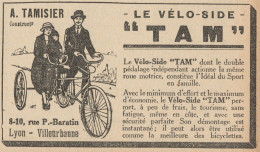 Le Vélo-Side TAM - Pubblicità D'epoca - 1925 Old Advertising - Advertising