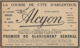 Motocyclettes ALCYON - Pubblicità D'epoca - 1921 Old Advertising - Advertising