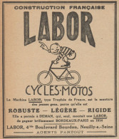 Cycles & Motos LABOR - Pubblicità D'epoca - 1921 Old Advertising - Advertising