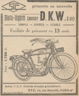 Moto-légère SIC Moteur D.K.W. - Pubblicità D'epoca - 1924 Old Advertising - Advertising