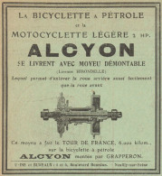 La Bicyclette A Pétrole ALCYON - Pubblicità D'epoca - 1908 Old Advertising - Advertising