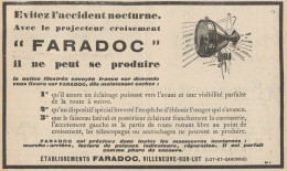 Projecteur Croisement FARADOC - Pubblicità D'epoca - 1927 Old Advertising - Publicidad