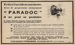 Projecteur Croisement FARADOC - Pubblicità D'epoca - 1927 Old Advertising - Publicidad