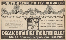 Décalcomanies Industrielles - Pubblicità D'epoca - 1927 Old Advertising - Reclame