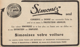 SIMONIZ - Simonizez Votre Voiture - Pubblicità D'epoca - 1927 Old Advert - Publicidad