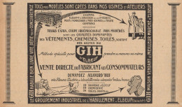 GIH D'ELBUF - Vetements - Pubblicità D'epoca - 1927 Old Advertising - Publicidad