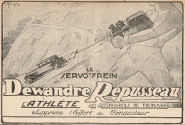 Servo-Frein DEWANDRE REPUSSEAU - Pubblicità D'epoca - 1927 Old Advertising - Publicidad