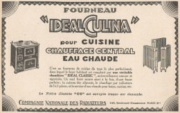 Chauffage Central - IDEAL CUCINA - Pubblicità D'epoca - 1927 Old Advert - Reclame