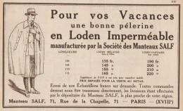 Manteaux SALF - Pubblicità D'epoca - 1930 Old Advertising - Publicidad