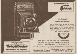 Appareil Voigtlander BESSA - Pubblicità D'epoca - 1930 Old Advertising - Reclame