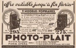 PHOTO-PLAIT - La Studiolette - Pubblicità D'epoca - 1930 Old Advertising - Publicidad