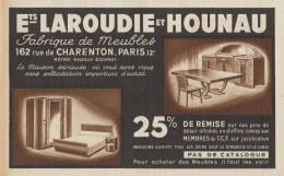 Meubles LAROUDIE & HOUNAU - Paris - Pubblicità D'epoca - 1937 Old Advert - Publicités