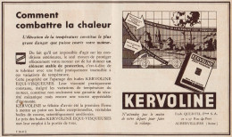 Huiles Equi-Visqueuses KERVOLINE - Pubblicità D'epoca - 1935 Old Advert - Pubblicitari