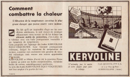 Huiles Equi-Visqueuses KERVOLINE - Pubblicità D'epoca - 1935 Old Advert - Publicidad