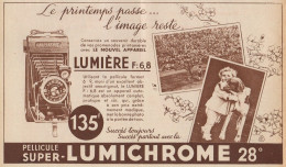 Appareil Photo LUMIERE F : 6,8 - Pubblicità D'epoca - 1935 Old Advertising - Pubblicitari