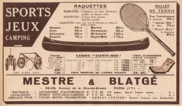 Mestre & Blatgé - Sports - Camping - Pubblicità D'epoca - 1934 Old Advert - Pubblicitari