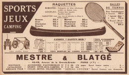 Mestre & Blatgé - Sports - Camping - Pubblicità D'epoca - 1934 Old Advert - Publicités