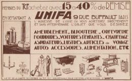 UNIFA - Paris - Pubblicità D'epoca - 1934 Old Advertising - Pubblicitari