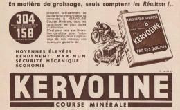 KERVOLINE Course Minérale - Pubblicità D'epoca - 1934 Old Advertising - Pubblicitari