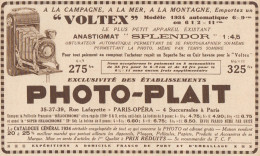 PHOTO-PLAIT - Appareil Voltex - Pubblicità D'epoca - 1934 Old Advertising - Publicidad
