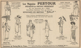 Magasins PESTOUR - Mantaux SALF - Pubblicità D'epoca - 1922 Old Advert - Pubblicitari