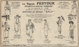 Magasins PESTOUR - Mantaux SALF - Pubblicità D'epoca - 1922 Old Advert - Pubblicitari