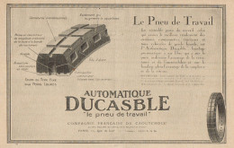 Automatique DUCASBLE Le Pneu De Travail - Pubblicità D'epoca - 1922 Old Ad - Pubblicitari