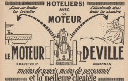 Moteur DEVILLE - Pubblicità D'epoca - 1922 Old Advertising - Publicidad