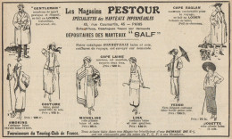 Magasins PESTOUR - Mantaux SALF - Pubblicità D'epoca - 1922 Old Advert - Pubblicitari