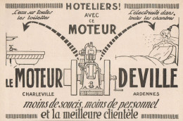 Moteur DEVILLE - Pubblicità D'epoca - 1922 Old Advertising - Pubblicitari