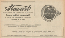 Indicateur De Vitesse STEWART - Pubblicità D'epoca - 1920 Old Advertising - Publicidad