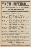 Moto NEW IMPERIAL - Elenco Vittorie - Pubblicità D'epoca - 1925 Old Advert - Pubblicitari