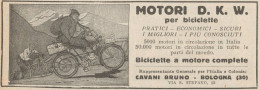 Biciclette A Motore D.K.W. - Pubblicità D'epoca - 1925 Old Advertising - Pubblicitari