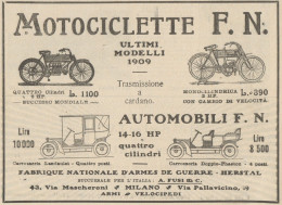 Motociclette & Automobili F.N. - Pubblicità D'epoca - 1909 Old Advertising - Pubblicitari