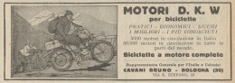 Biciclette A Motore D.K.W. - Pubblicità D'epoca - 1925 Old Advertising - Pubblicitari