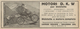 Biciclette A Motore D.K.W. - Pubblicità D'epoca - 1925 Old Advertising - Pubblicitari