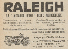 RALEIGH Medaglia D'oro Delle Motociclette - Pubblicità D'epoca - 1925 Ad - Pubblicitari