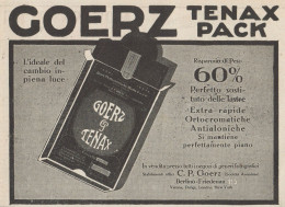 GOERZ Tenax Pack - Pubblicità D'epoca - 1913 Old Advertising - Pubblicitari