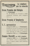 Moto TRIUMPH La Migliore Per Velocità - Pubblicità D'epoca - 1922 Old Ad - Pubblicitari