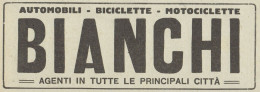 Bici, Moto & Auto BIANCHI - Pubblicità D'epoca - 1922 Old Advertising - Pubblicitari