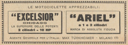 Moto EXCELSIOR Chicago & ARIEL - Pubblicità D'epoca - 1922 Old Advertising - Pubblicitari