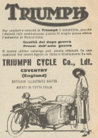 Moto Con Sidecar TRIUMPH - Pubblicità D'epoca - 1923 Old Advertising - Pubblicitari