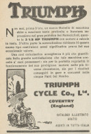 Moto TRIUMPH 3 1/2 HP - Pubblicità D'epoca - 1923 Old Advertising - Pubblicitari