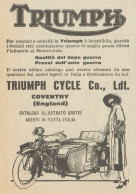 Moto Con Sidecar TRIUMPH - Pubblicità D'epoca - 1923 Old Advertising - Pubblicitari