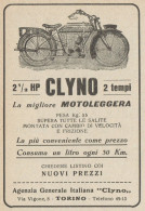 CLYNO La Migliore Motoleggera - Pubblicità D'epoca - 1923 Old Advertising - Pubblicitari