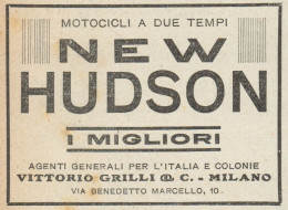 Motocicli A Due Tempi NEW HUDSON - Pubblicità D'epoca - 1921 Old Advert - Pubblicitari