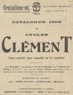 Cycles Clément - Pubblicità D'epoca - 1908 Old Advertising - Publicités
