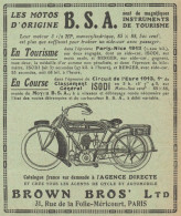 Motos B.S.A. - Brown Bros LTD - Pubblicità D'epoca - 1913 Old Advertising - Advertising